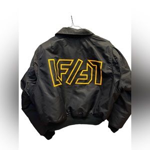 LF Black Bomber Jacket with Gold Accents